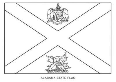 Alabama state flag outline, United States of America