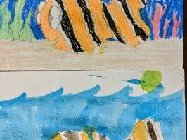 Watercolor Resist Koi Fish Painting