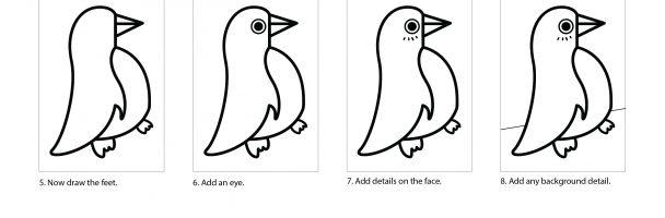 How to draw a cute penguin